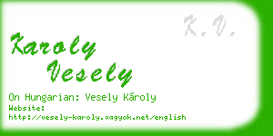 karoly vesely business card